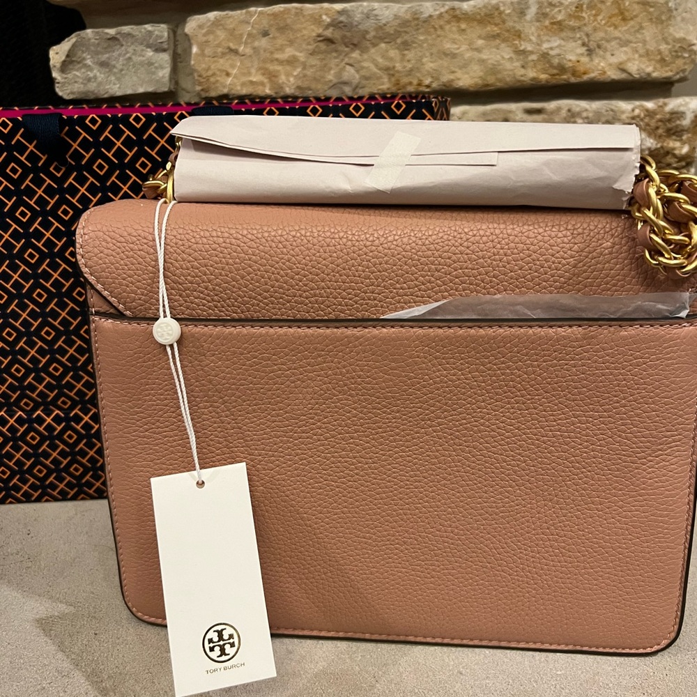 TORY BURCH Britten Medium Adjustable Shoulder Strap - Pink Moon - NWT - Picture 4 of 8